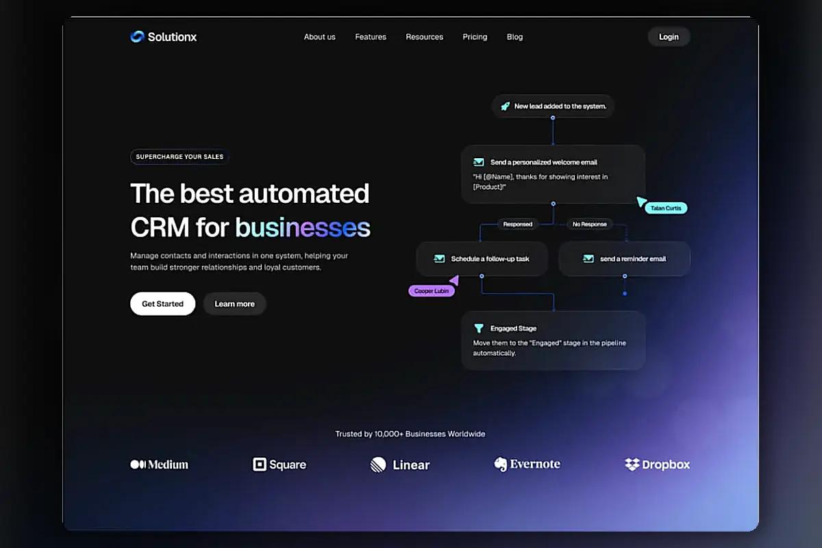 企业软件与B2B SaaS增长网站案例界面