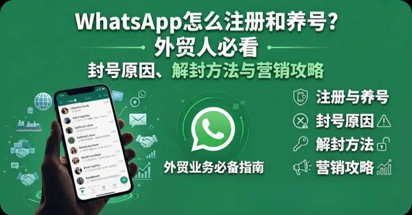 WhatsApp怎么注册和养号?外贸人必看的封号原因、解封方法与营销攻略
