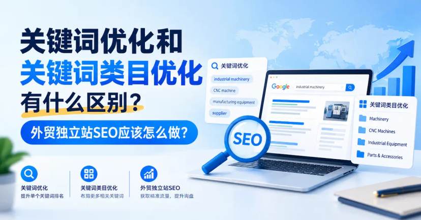 关键词优化和关键词类目优化有什么区别?外贸独立站SEO应该怎么做?