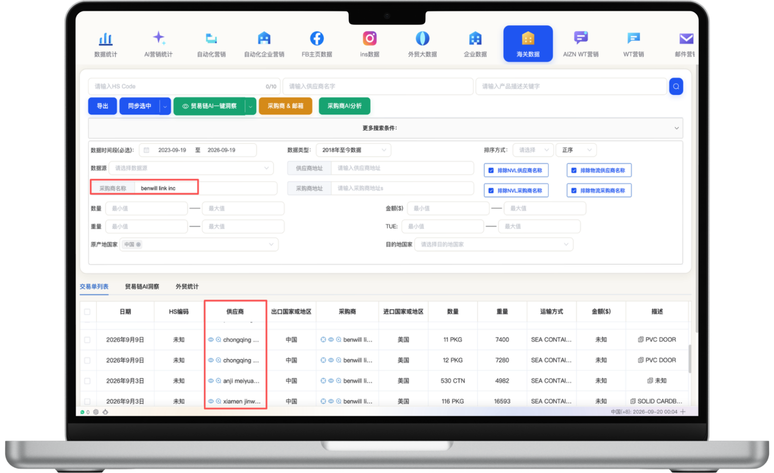 采购商供应链关系分析